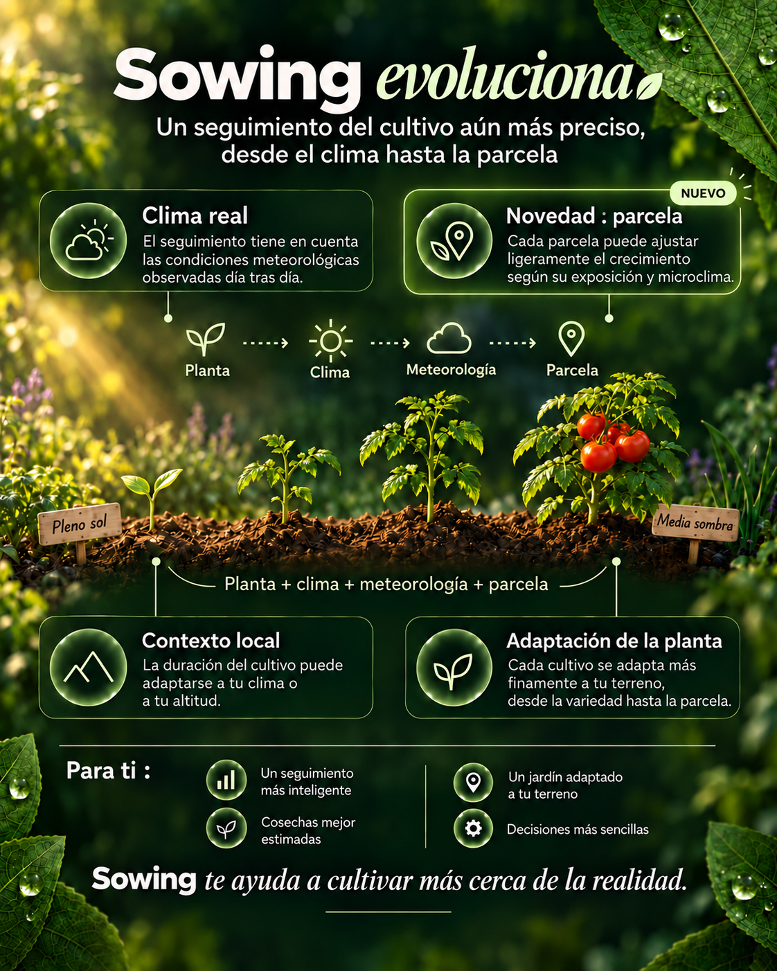 Ilustración de la actualización: meteorología, clima local y microclima de las parcelas.